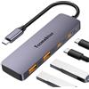 Tccmebius Hub USB C 10Gbps, Alluminio USB 3.2 Gen2 Type-C Portatile Multiporta Adattatore con 2 Porte USB-C 2 Porte dati USB-A, per MacBook Pro/Air iPad Pro Surface Pro Laptop Smartphone (TCC-T324U)