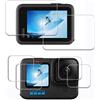 iDaPro Pellicola protettiva per Gopro Hero 12 11 | 2 LCD + 2 lente + 2 Small schermo + Scatola ABS. Durezza 9H, antigraffio, senza bolle, HD, anti-impronte.