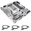 CWWK W680 NAS Motherboard Micro ATX 12 Bay, LGA 1700 mATX Scheda madre Bianco con 10GbE&2 * 2.5GbE LAN, 4 x DDR5 Desktop RAM (ECC), 3 x NVMe, PCIe5.0 x16, vPro (3x 4-SATA Cable)
