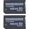Be In Your Mind Adattatore per scheda di memoria da Micro SD a Pro Duo con slot per schede di memoria, compatibile con fotocamere Sony, console PSP 1000, 2000, 3000, 2 pezzi