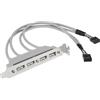 YINETTECH 4 porte USB 2.0 femmina a 2 scheda madre 9pin header cavo con staffa PCI-E