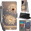 PHINIENLAND Cover per Samsung Galaxy S25 Ultra custodia portafoglio Dente di leone | 3 scomparti carte, 1 tasca banconote, Chiusura magnetica, Supporto, Pelle PU flip cover per Samsung S25 Ultra