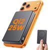 JoyGeek Power Bank Magnetico Qi2.2 25W Fast Wireless for MagSafe, 45W USB-C, 10000mAh Batteria Portatile 10N Magnete per iPhone 12-17, AirPods, Dispositivi Type-C