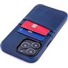 Dockem Custodia a Portafoglio per iPhone 13 Pro con Piastra Metallica Incorporata per Montaggio Magnetico e 2 Tasche Porta Carte di Credito: Pelle Sintetica (Exec M2, 6,1 pollici Pro, Blu Navy)