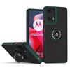 RankOne Custodia per Motorola Moto g35 5G (6.72 Inches), Staffa ad Anello Base di Aspirazione Magnetica Cover per Cellulare Trasparente Opaca - Verde scuro