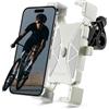 ROCKBROS Supporto Telefono Bicicletta, Porta Cellulare Moto Manubrio Universale, 360°Rotabile, 1S Blocco Rapido, Compatibile con 4.7-6.9 Smartphone,Bianco-Grigio