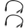 Anrbb 2 pezzi cavo 2 in 1 Type-C a doppio tipo C 30 cm, 3 A ricarica rapida, cavo Y Splitter, compatibile con smartphone, tablet, Powerbanks, cuffie Bluetooth, ricarica solo