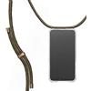 KNOK Collana per cellulare compatibile con Apple iPhone 15 Pro, in silicone con nastro, per smartphone da appendere, custodia trasparente con cordino, custodia protettiva con cordino, colore oliva