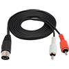 zdyCGTime 2RCA da a 7 Pin Maschio Prolunga,Cavo MIDI DIN 7 Pin Maschio a 2RCA Maschio Cavo Audio,Compatibile con Bang & Olufsen B & O, Naim, Quad. Sistema stereo. (1,5 M / 4,8 Piede)