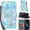 Haninsuze Cover per iPhone XR Custodia Cover Pelle Libro Portafoglio con Porta Carte Magnetica Protezione Antiurto Cuoio Flip Case Custodia Cover per iPhone XR, Torre