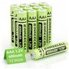 KINREECELL Batterie AAA ricaricabili, batterie solari NI-MH triple-A con capacità reale, 1,2 V precaricate per luci solari, catene luminose, luci solari (AAA-400 mAh, 12 pezzi)