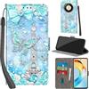 Haninsuze Cover per Honor Magic 6 Lite 5G Custodia Cover Pelle Libro Portafoglio con Porta Carte Magnetica Protezione Antiurto Cuoio Flip Case Custodia Cover per Honor Magic 6 Lite, Torre