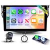 Hodozzy 4G+128G Android Autoradio per Toyota RAV4 2007-2012 con Carplay Wireless Android Auto, 9 Pollici InCell Schermo 2 Din Touchscreen Autoradio GPS Bluetooth DSP WiFi, Radio FM RDS, Telecamera