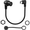 QIANRENON 90 gradi Angolo Mini USB pannello Montaggio Da incasso Estensione Cavo Mini USB 5Pin maschio a femmina retto angolo impermeabile Cavo, Filettato fissaggio, 28cm/11in (curva sinistra)