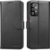 Lensun Custodia per Samsung Galaxy A52S 5G/A52 5G/A52 4G, Cover in Vera Pelle [RFID Blocking] Libro con Portafoglio Chiusura Magnetico Flip Custodie Cuoio per Samsung A52/A52S 5G - Nero