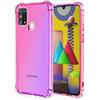 Dedux Cover per Samsung Galaxy M31, Custodia Trasparente Gradiente Protettivo TPU Case, Ultra Sottile Rinforzo a Quattro Angoli Cover (Rosa/Viola)