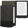 kwmobile Cover Compatibile con Pocketbook Verse/PRO/Color/Vivlio Light - Custodia a Libro in Tela e Pelle PU - Flip Case per eReader