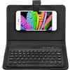 ciciglow Tastiera Bluetooth, tastiera wireless + supporto per tastiera Bluetooth Custodia da viaggio in pelle PU(black)