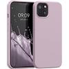 kwmobile Cover per iPhone 13 Custodia - Back Case per Smartphone in Silicone TPU - Protezione Gommata - nuvola viola