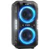 W-KING 270W PEAK Cassa Bluetooth Potente Portatile Più Forte Altoparlante Party Box/Massiccio 125dB/12 Bassi Personalizzati, 2*Woofer 16,5cm-Bassi Super, IPX5/MIC&GTR In/USB/TF/AUX,Batteria Rimovibile