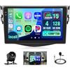 Hikity 4+128G Autoradio Android per Toyota RAV4 2007-2012 Wireless Carplay 9''Incell Schermo per Auto Android Auto WiFi Touchscreen Bluetooth5.0 GPS Retrocamera