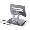 NXPGKEA iPad Pro USB C Hub Stand, adattatore per iPad Pro M4 M2 M1 13 12.9 pollici iPad Air Docking Station Pieghevole con 4K60Hz HDMI, ricarica PD, lettore di schede SD/TF, 3 USB 3.0, audio da 3,5 mm (ST801)