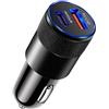 MAIXIANGGUOJI Caricabatteria da auto USB-C, 38 W a doppia porta PD e 20 W/QC 3.0, caricabatterie da auto ricarica rapida, caricabatterie USB per accendisigari compatibile con iPhone 15/14 Pro Max, Samsung Galaxy