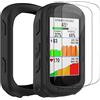 Moorovgi 2 pezzi Protezioni dello schermo in vetro temperato + manicotto compatibile con Garmin Edge 540, pellicola protettiva Proteggi schermo GPS Bike Computer Accessori per Garmin Edge 540 (Black)