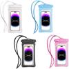 CHSEROK 4 Pezzi Custodia Telefono Subacquea, 30m/IPX8 Custodia Subacquea Smartphone, Adatto per Porta Cellulare Impermeabile Mare da 7,2 Pollici, con Clip Impermeabili e Cinghie al Collo