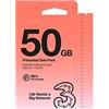 3 Tre Mobile PAYG Voice SIM Pack - 50GB