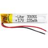 Liter energy battery Batteria 301055 LiPo 3.7V 220mAh 0.814Wh 1S 5C Liter Energy Battery per l'elettronica Ricaricabile Telefono Portatile Smartwatch Orologio GPS - Non adatto per Radiocomando 57x10x3mm (220mAh|301055)