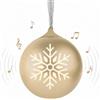 Bigben Palla di Natale Altoparlante Bluetooth Luminoso 8 cm, Altoparlante Senza Fili per Albero con Stereo TWS, Decorazione Musicale Ricaricabile, Effetti LED e Musiche Integrate, Oro - EPOK