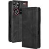 RonRun Cover ZTE nubia Z60 Ultra, Custodia a Libro con Supporto Stand e Slot Porta Carte Case a Portafoglio Magnetica in Pelle PU Adatto per ZTE nubia Z60 Ultra, nero