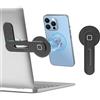 imluckies Supporto Magnetico per Telefono Laptop Compatibile con MagSafe iPhone 16/15/14/13/12 Series, Ultra Sottile Pieghevole Supporto Montaggio Laterale Monitor per Computer Portatile, Nero