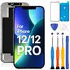 SRJTEK Incell - Schermo LCD di ricambio per iPhone 12 A2403, A2172, A2402, A2404 per iPhone 12 Pro, schermo LCD di ricambio A2407, A2341, A2406, A2408, kit di riparazione per digitalizzatore touch (6,1