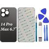 LiXiongBao Sostituzione del coperchio del vetro posteriore 14 Pro Max per iPhone 14 Pro Max Sostituzione del vetro posteriore posteriore da 6,7 '' con kit di strumenti di riparazione (Grafite)