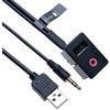 Keple Supporto universale per cruscotto auto USB 2.0 AUX Presa + AUX 3.5 mm cavo di prolunga pannello | Compatibile con VW Volkswagen Mercedes Audi B M W Mazda Honda Ford Toyota Vehicle Radio Cord | 1.5 m