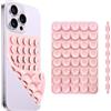 WAONIQ Supporto a ventosa per telefono, supporto adesivo in silicone, supporto per custodia per telefono, doppio lato, quaranta ventose (rosa)