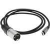 LT Easiyl Cavo Di Uscita USB C A XLR Maschio 16 BIT/44,1 KHZ Per Amplificatore Altoparlante Mixer E Console (1 M)