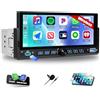 CAMECHO Autoradio 1 Din Wireless Carplay Android Bluetooth 5.2 Radio con 6.86 Pollici Schermo LCD con Touchscreen HD con Comando a SpecchioVolante + Connettori USB di tipo C