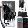 PHINIENLAND Cover per Samsung Galaxy S25 FE custodia portafoglio Cavallo nero | 3 scomparti carte, 1 tasca banconote, Chiusura magnetica, Supporto, Pelle PU flip cover per Samsung S25 FE