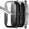 Msm-case 2 pezzi nero+Transparent con Pellicola Protezione Schermo Vetro Temperato per Amazfit GTS 4 mini, 9H Durezza PC Case,Bumper,Sottile Case Protettiva Completa per Smart Amazfit GTS 4 mini