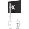 Pholiten Supporto per monitor per schermi da 13-32 pollici fino a 10 kg, supporto per monitor regolabile, supporto per schermo inclinabile, orientabile, girevole VESA 75x75 mm/100x100 mm, bianco