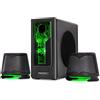 ENHANCE SB 2.1 Altoparlanti per Computer con Subwoofer - Casse Gaming con LED Verte, Sistema Audio ad Alta Escursione, con Jack da 3.5mm, Controllo Volume e Bassi, Compatibili con PC Gaming, Laptop