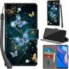 PHINIENLAND Cover per Huawei P Smart Z / Y9 Prime 2019 Case PU Pelle Custodia [Kickstand] [Chiusura magnetica] [Slot per Schede], Portafoglio Flip Custodia per Honor 9X / 9X pro,Farfalla