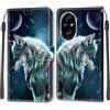 KENHONER Cover Compatibile con Honor 200 Pro, Premium Pelle PU Portafoglio Flip Libro Custodia per Honor 200 Pro [Protezione Completa] - Lupo