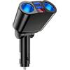 Zerabidpro Adattatore Accendisigari per Auto, Splitter Presa 12V-24V 120W con Doppia Porta USB e 2 Prese Accendisigari, Caricatore Veloce per Dispositivi Mobili e Accessori Auto
