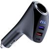 Xingdianfu Caricabatteria da auto USB C Accendisigari, adattatore splitter 150 W, caricabatterie per auto tipo C, Dual USB, con indicatore di tensione