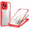 Lnxlanxx Cover Compatibile per Honor 400 Lite Trasparente Anteriore e Posteriore Silicone Duro PC Case Antiurto Bumper Protettiva Resistente Custodia (Rosso)