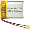 Liter energy battery Batteria 702025 LiPo 3.7V 280mAh 1.036Wh 1S 5C Liter Energy Battery per l'elettronica Ricaricabile Telefono Portatile Smartwatch Orologio GPS - Non adatto per Radiocomando 27x20x7mm (280mAh|702025)